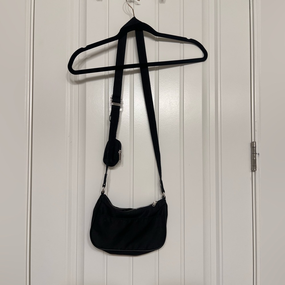 Sporty crossbody bag with coin purse attached